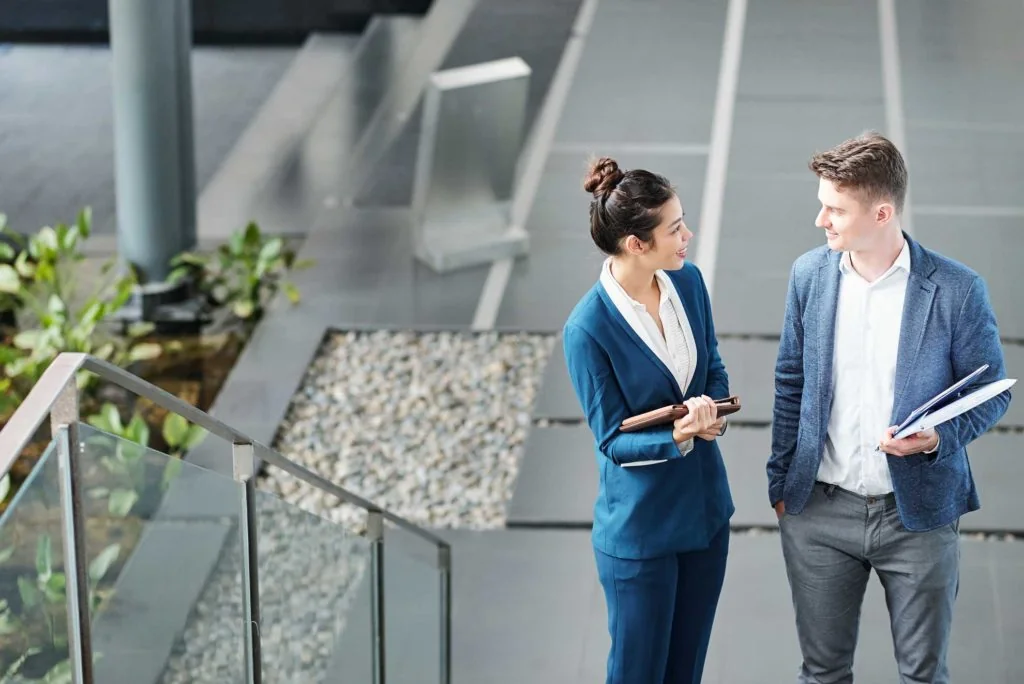Small-business accounting discussion in a professional office